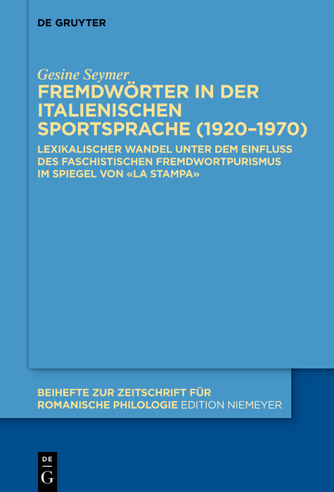 Fremdwörter in der italienischen Sportsprache (1920-1970) main product photo