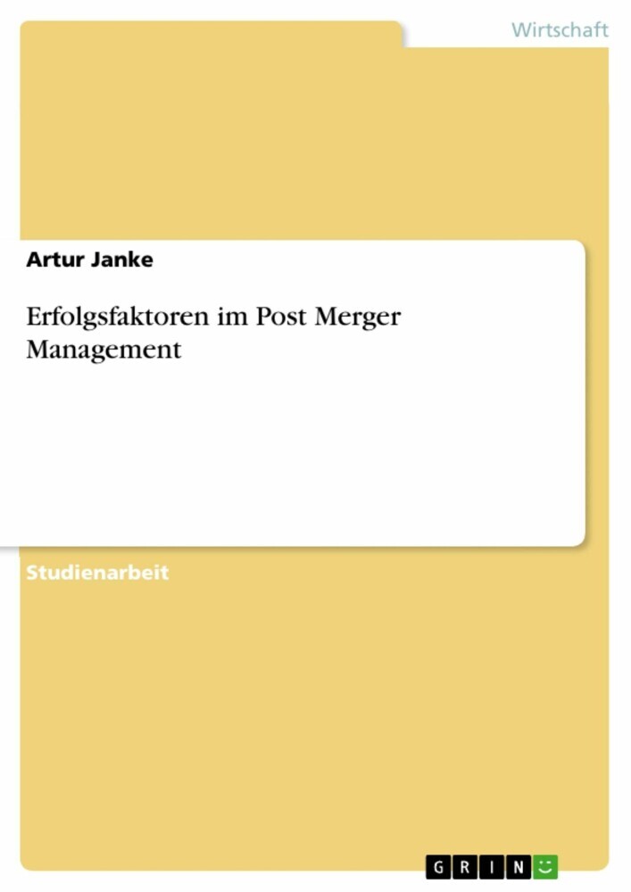 Erfolgsfaktoren im Post Merger Management main product photo