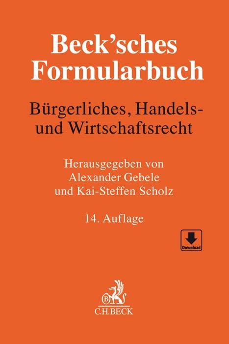 Beck'sches Formularbuch Bürgerliches, Handels- und Wirtschaftsrecht main product photo
