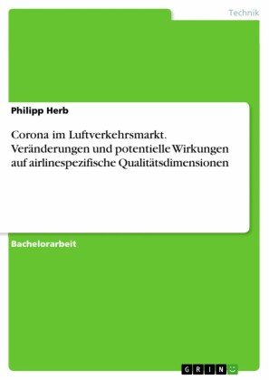 Corona im Luftverkehrsmarkt. Veränderungen und potentielle Wirkungen auf airlinespezifische Qualitätsdimensionen