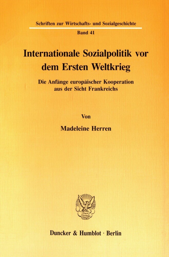 Internationale Sozialpolitik vor dem Ersten Weltkrieg. main product photo