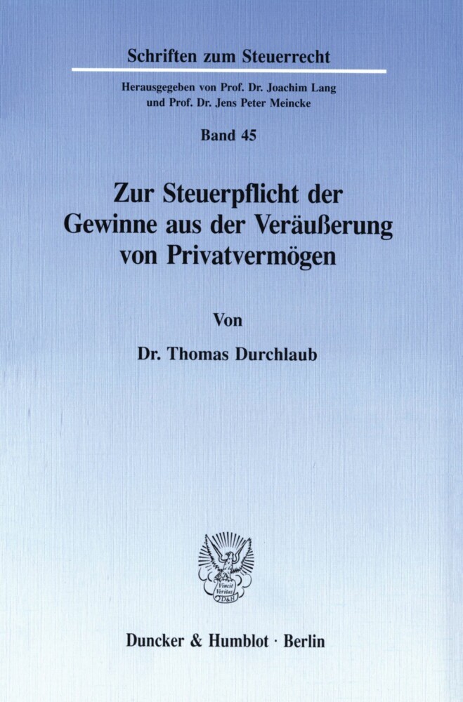 Zur Steuerpflicht der Gewinne aus der Veräußerung von Privatvermögen. main product photo