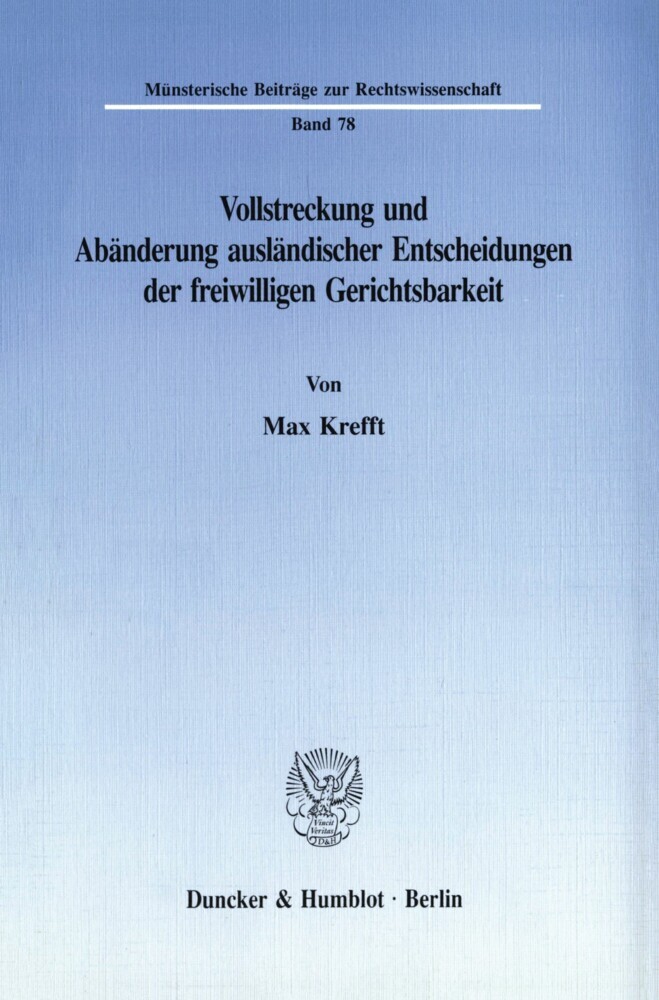 Vollstreckung und Abänderung ausländischer Entscheidungen der freiwilligen Gerichtsbarkeit. main product photo