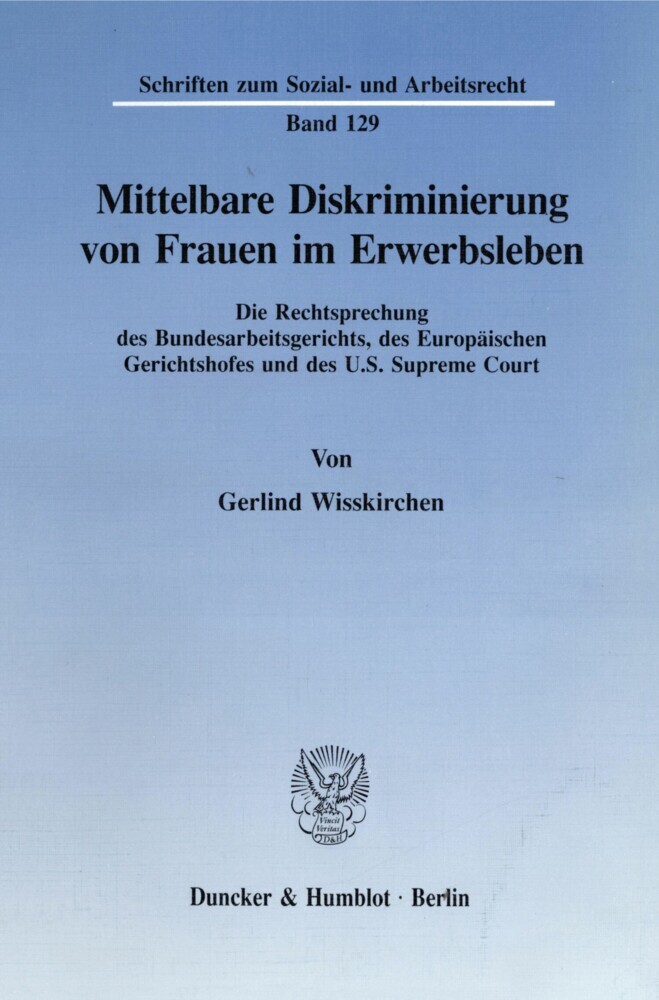 Mittelbare Diskriminierung von Frauen im Erwerbsleben. main product photo