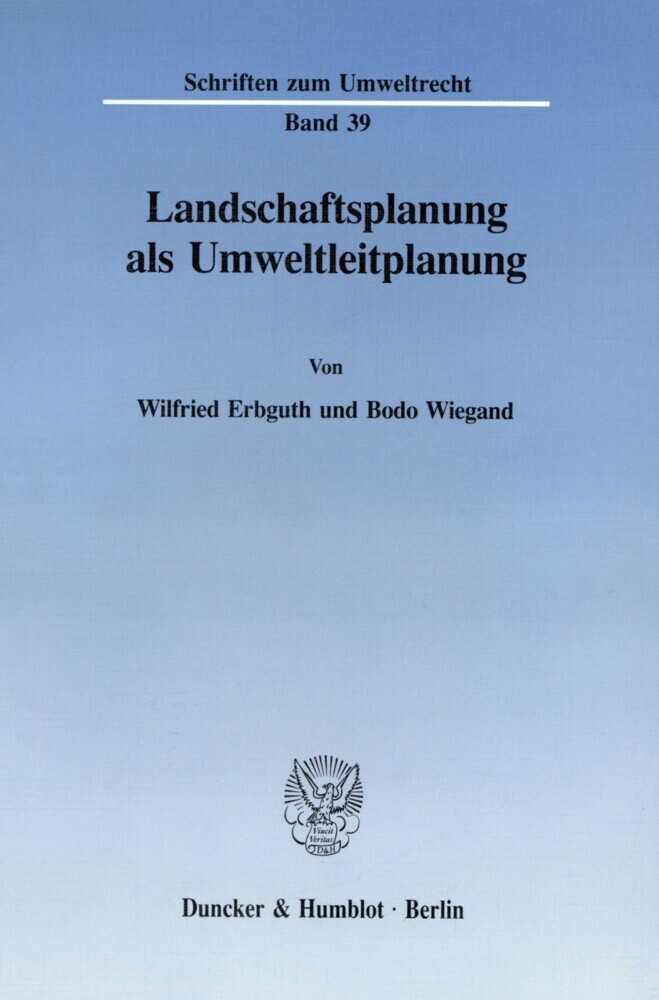 Landschaftsplanung als Umweltleitplanung. main product photo