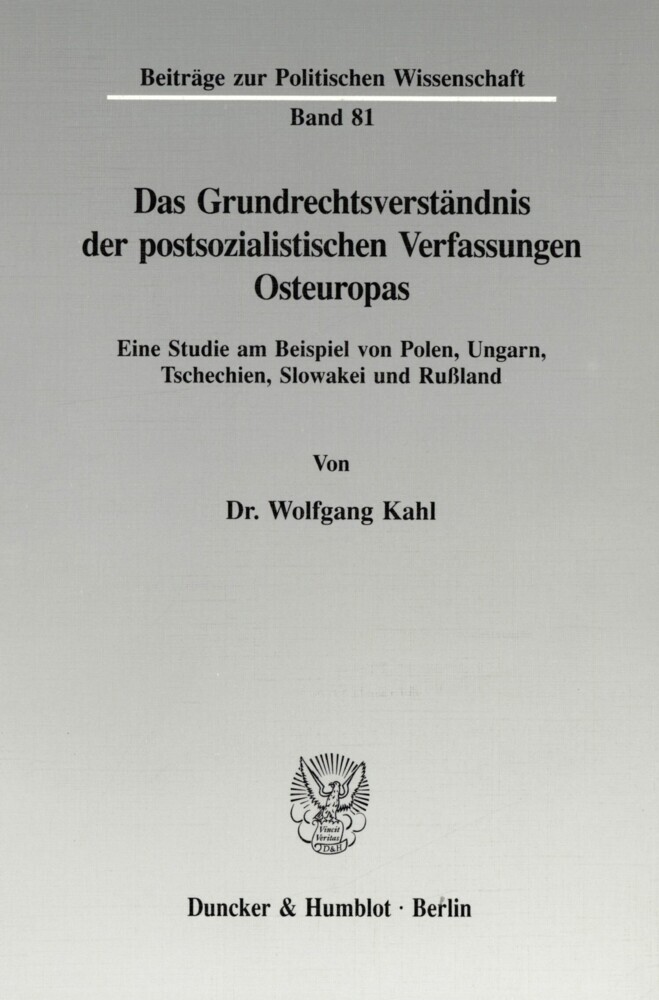 Das Grundrechtsverständnis der postsozialistischen Verfassungen Osteuropas. main product photo