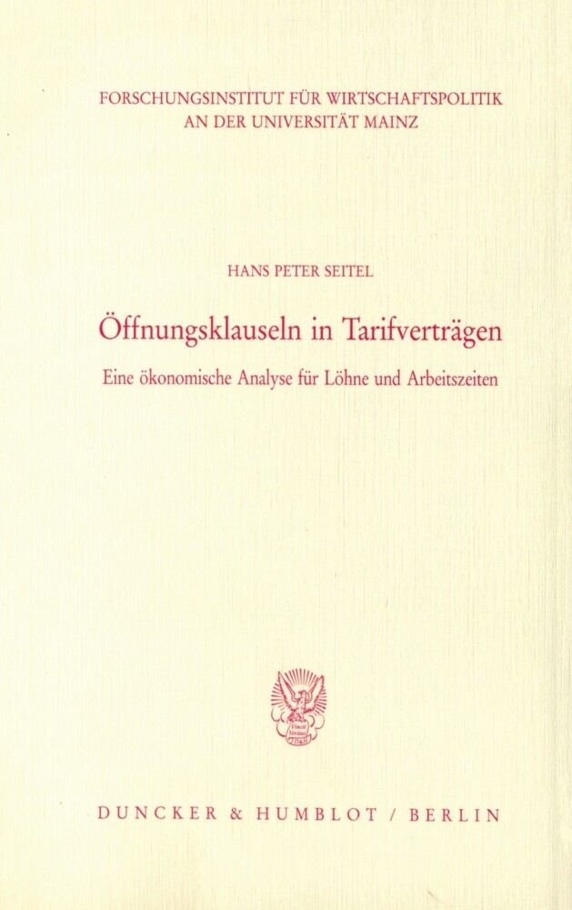 Öffnungsklauseln in Tarifverträgen. main product photo