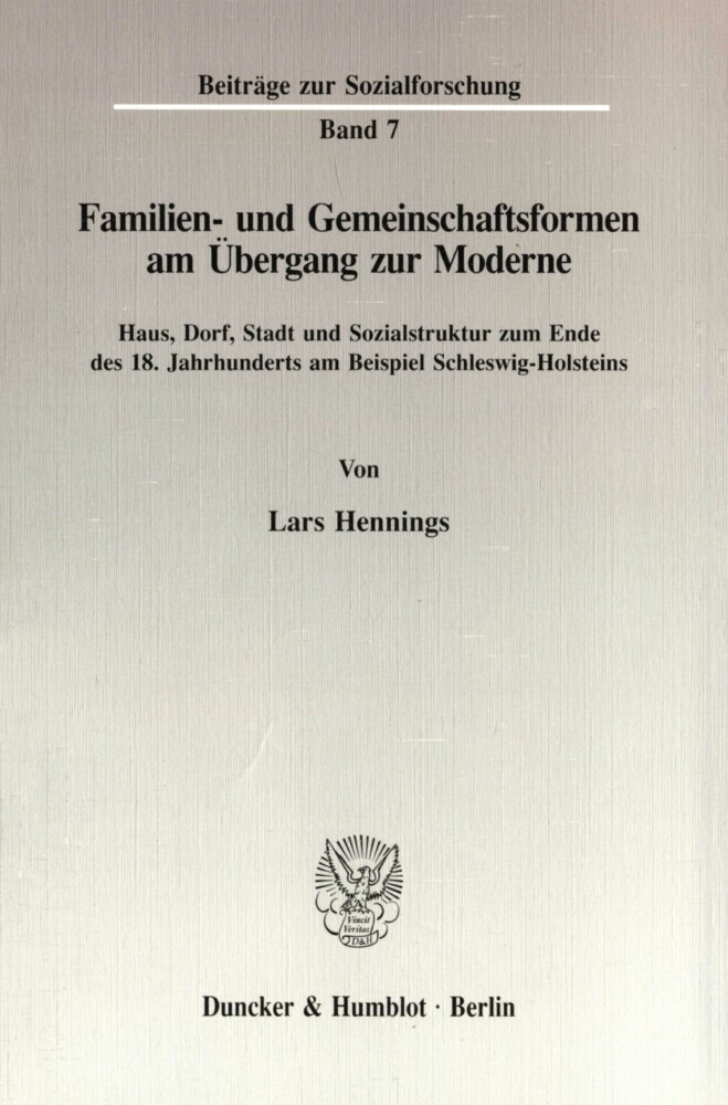 Familien- und Gemeinschaftsformen am Übergang zur Moderne. main product photo