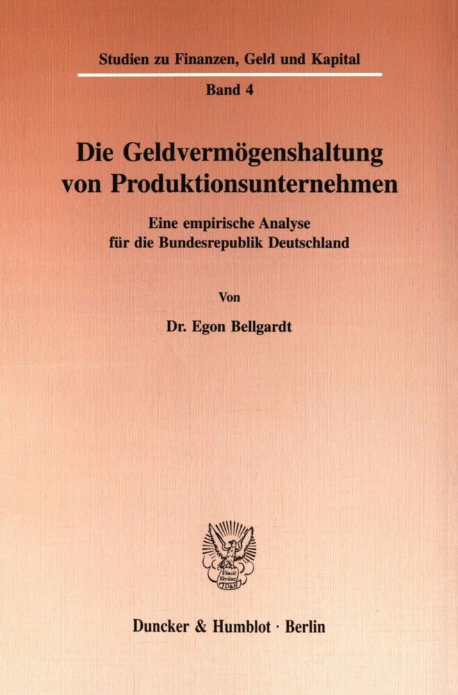 Die Geldvermögenshaltung von Produktionsunternehmen. main product photo