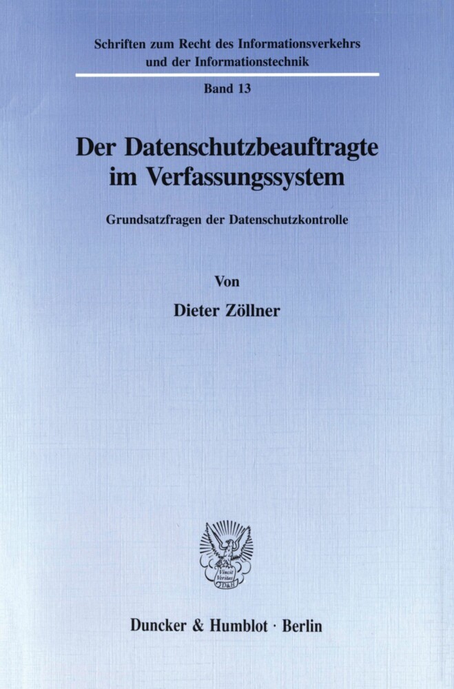 Der Datenschutzbeauftragte im Verfassungssystem. main product photo