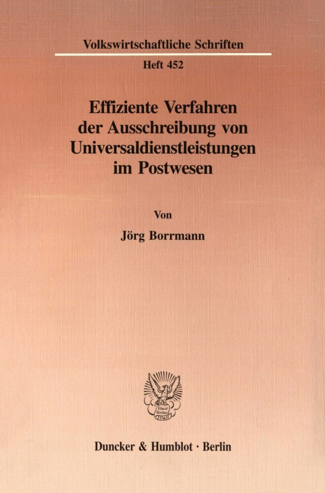 Effiziente Verfahren der Ausschreibung von Universaldienstleistungen im Postwesen. main product photo
