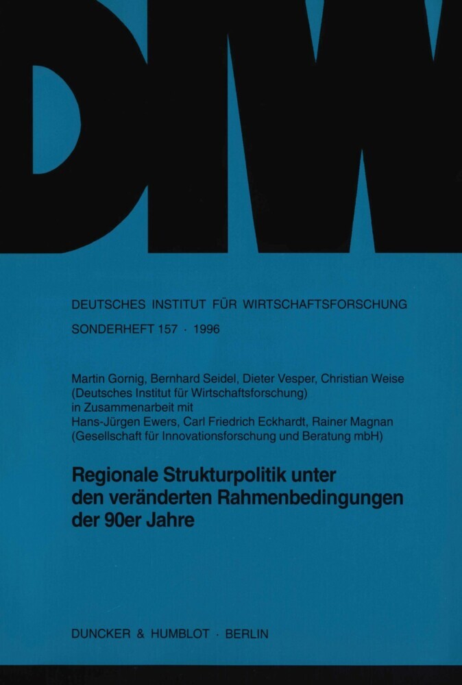 Regionale Strukturpolitik unter den veränderten Rahmenbedingungen der 90er Jahre. main product photo