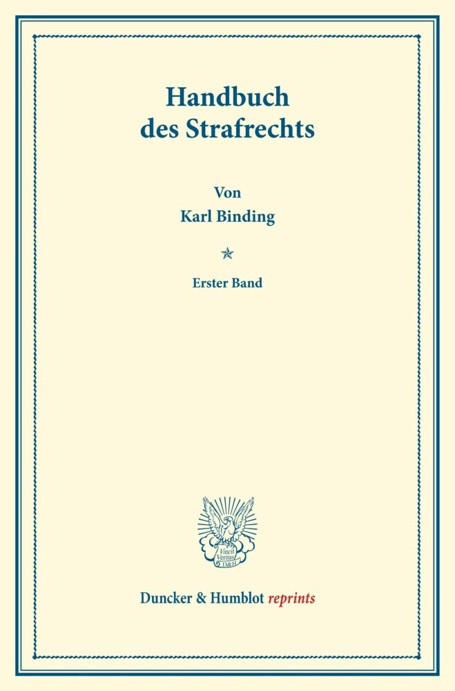 Handbuch des Strafrechts. main product photo