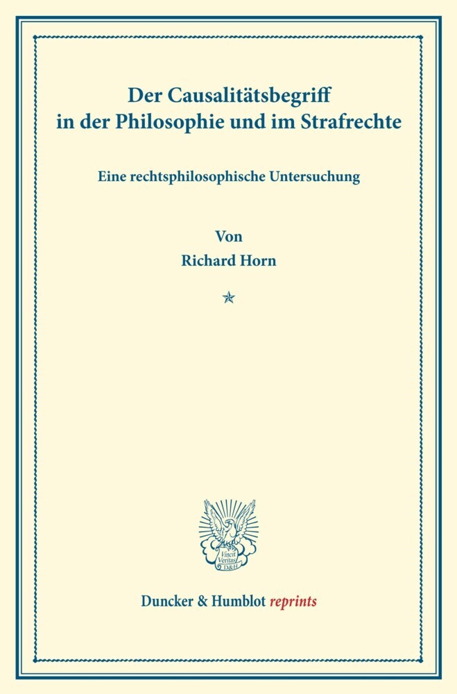 Der Causalitätsbegriff in der Philosophie und im Strafrechte. main product photo