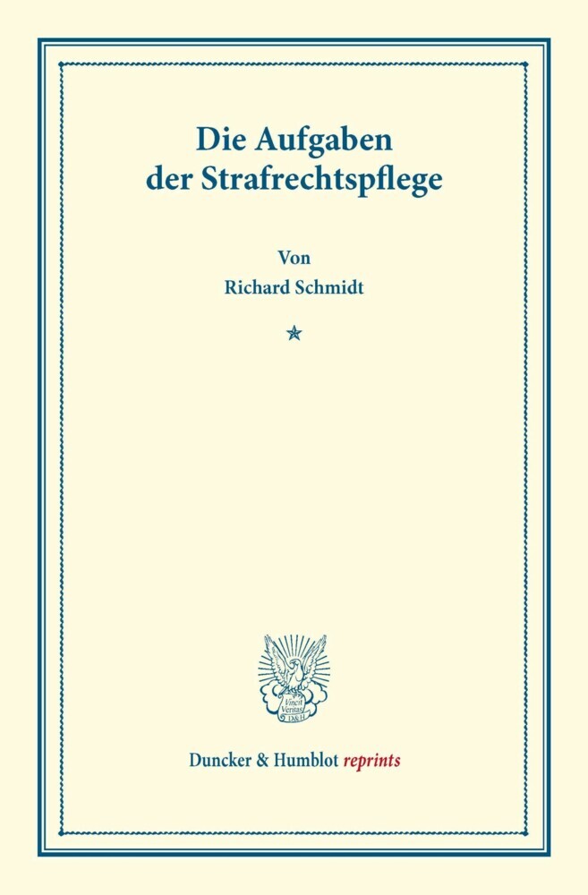 Die Aufgaben der Strafrechtspflege. main product photo