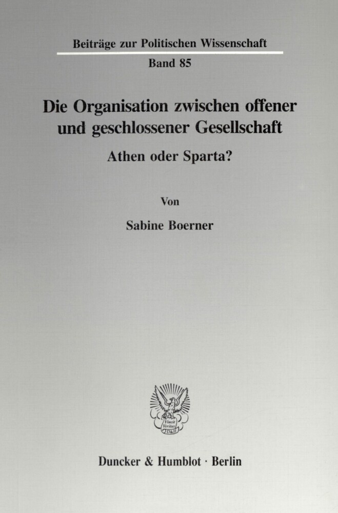 Die Organisation zwischen offener und geschlossener Gesellschaft. main product photo