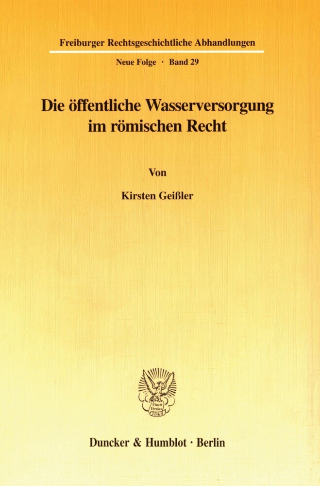 Die öffentliche Wasserversorgung im römischen Recht. main product photo