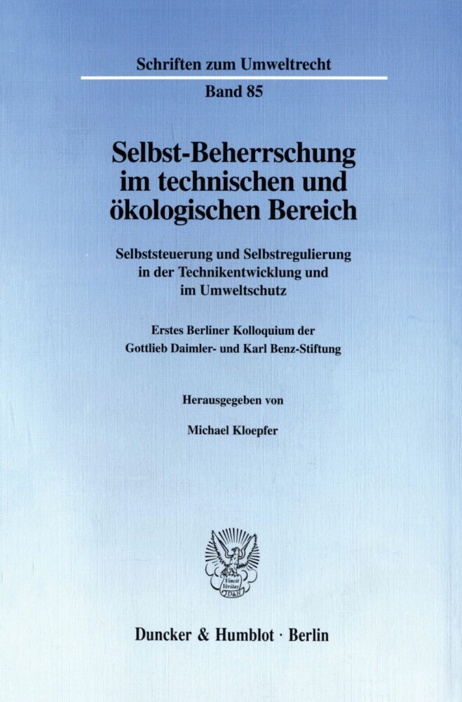 Selbst-Beherrschung im technischen und ökologischen Bereich. main product photo
