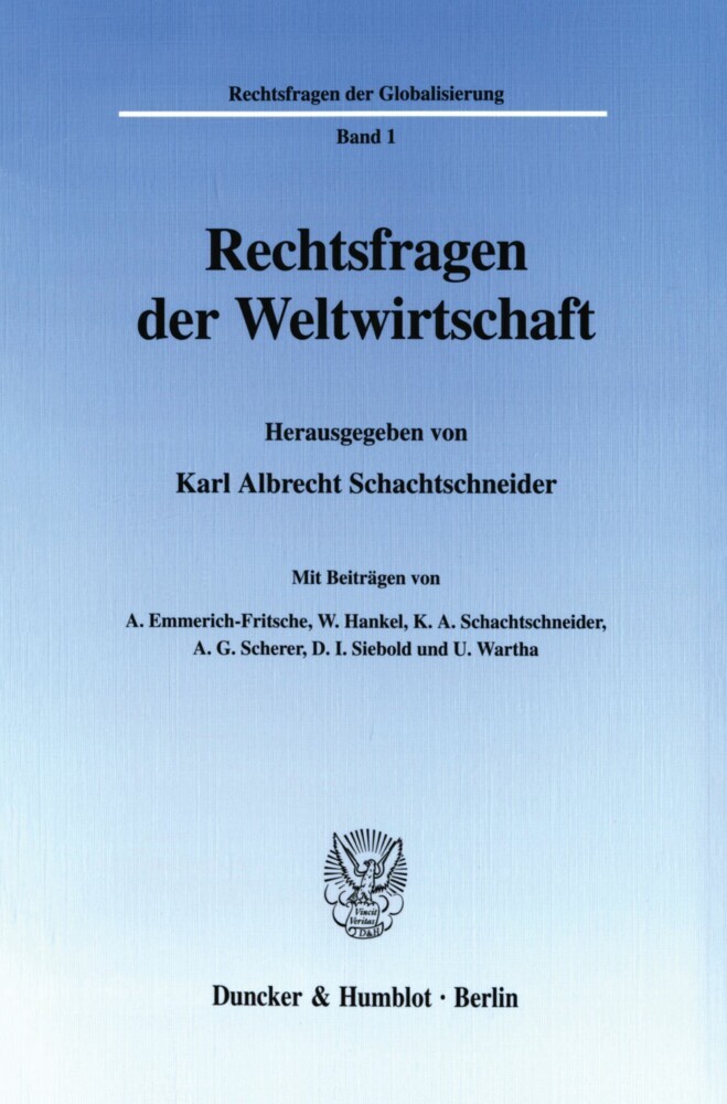 Rechtsfragen der Weltwirtschaft. main product photo