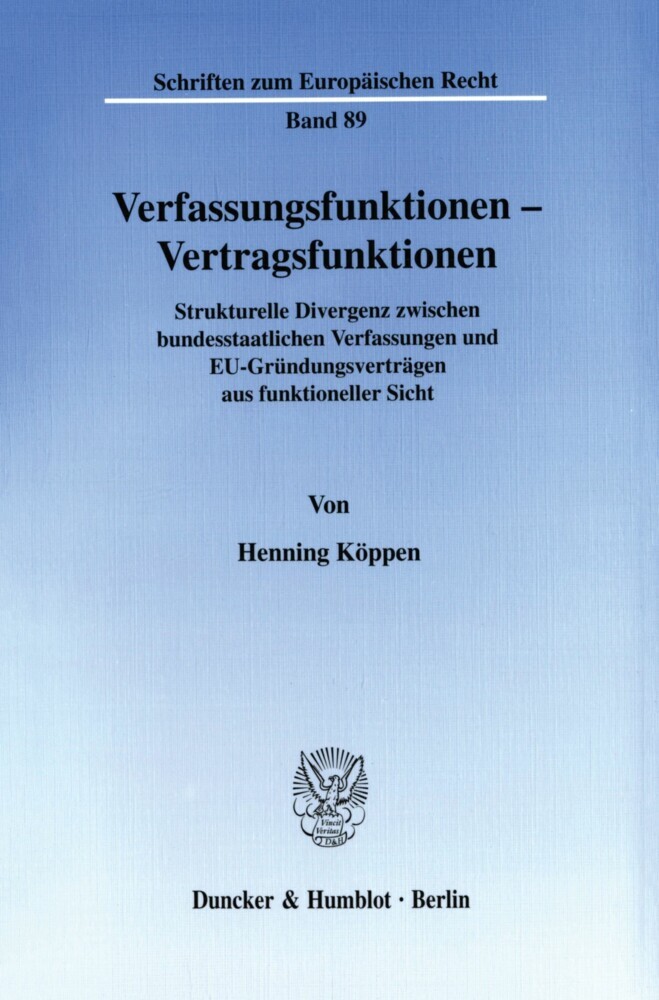 Verfassungsfunktionen - Vertragsfunktionen. main product photo