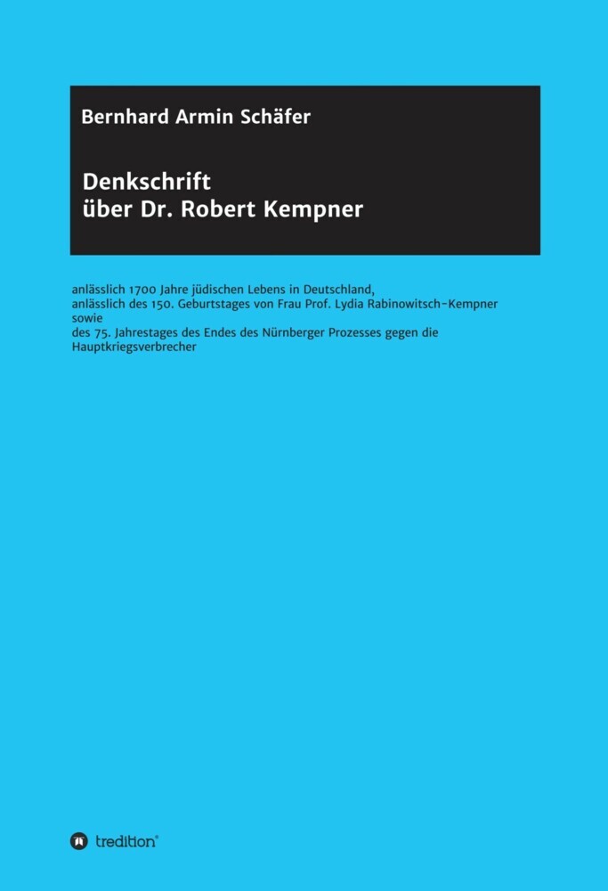 Denkschrift über Dr. Robert Kempner main product photo