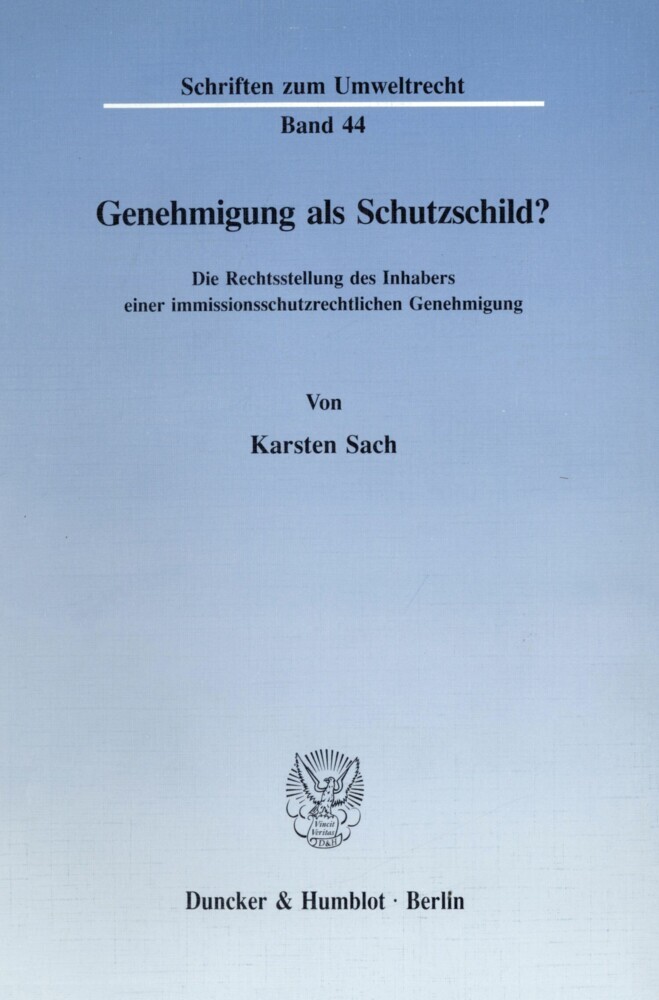 Genehmigung als Schutzschild? main product photo