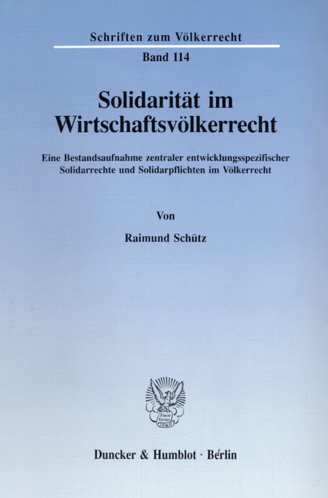 Solidarität im Wirtschaftsvölkerrecht. main product photo