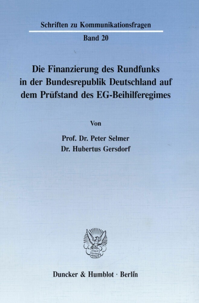 Die Finanzierung des Rundfunks in der Bundesrepublik. main product photo