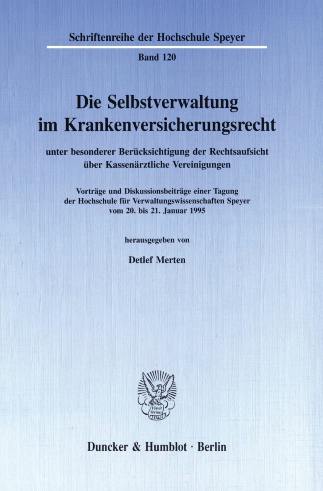 Die Selbstverwaltung im Krankenversicherungsrecht main product photo