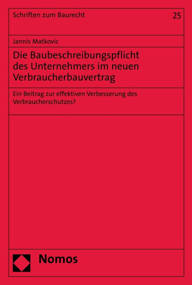 Die Baubeschreibungspflicht des Unternehmers im neuen Verbraucherbauvertrag main product photo