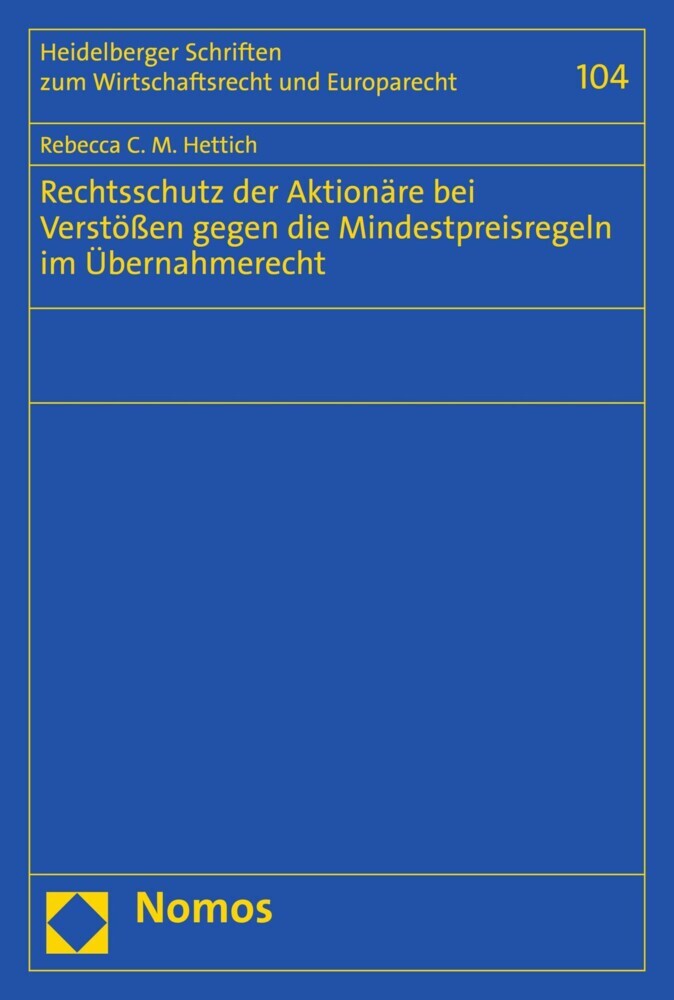 Rechtsschutz der Aktionäre bei Verstößen gegen die Mindestpreisregeln im Übernahmerecht main product photo