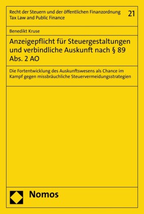Anzeigepflicht für Steuergestaltungen und verbindliche Auskunft nach    89 Abs. 2 AO