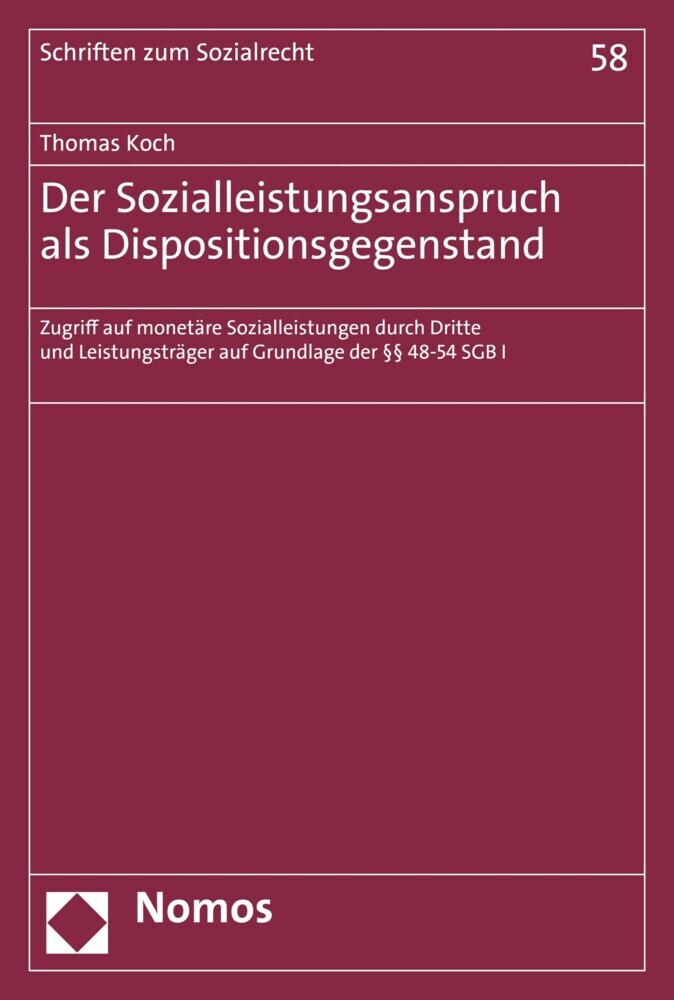 Der Sozialleistungsanspruch als Dispositionsgegenstand main product photo