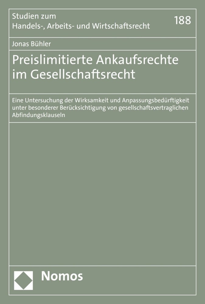Preislimitierte Ankaufsrechte im Gesellschaftsrecht main product photo