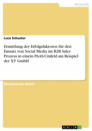Ermittlung der Erfolgsfaktoren für den Einsatz von Social Media im B2B Sales Prozess in einem PAAS-Umfeld am Beispiel der XY GmbH