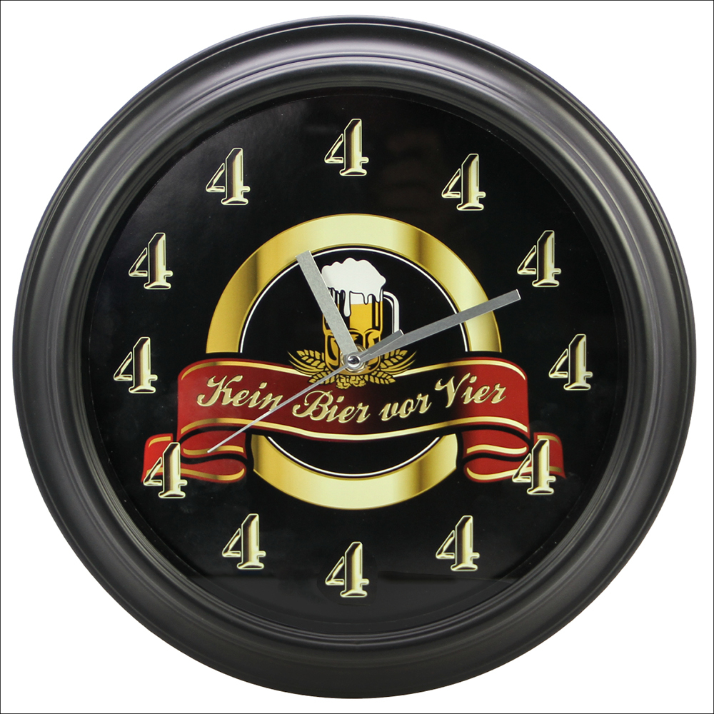 Wanduhr mit Sound Kein Bier vor Vier, Durchmesser 30 cm main product photo