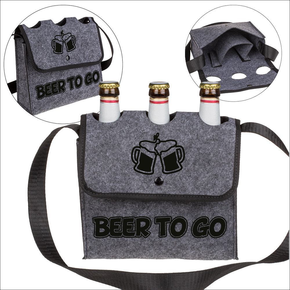 Umhängetasche Beer To Go aus Filz für 3 Flaschen main product photo