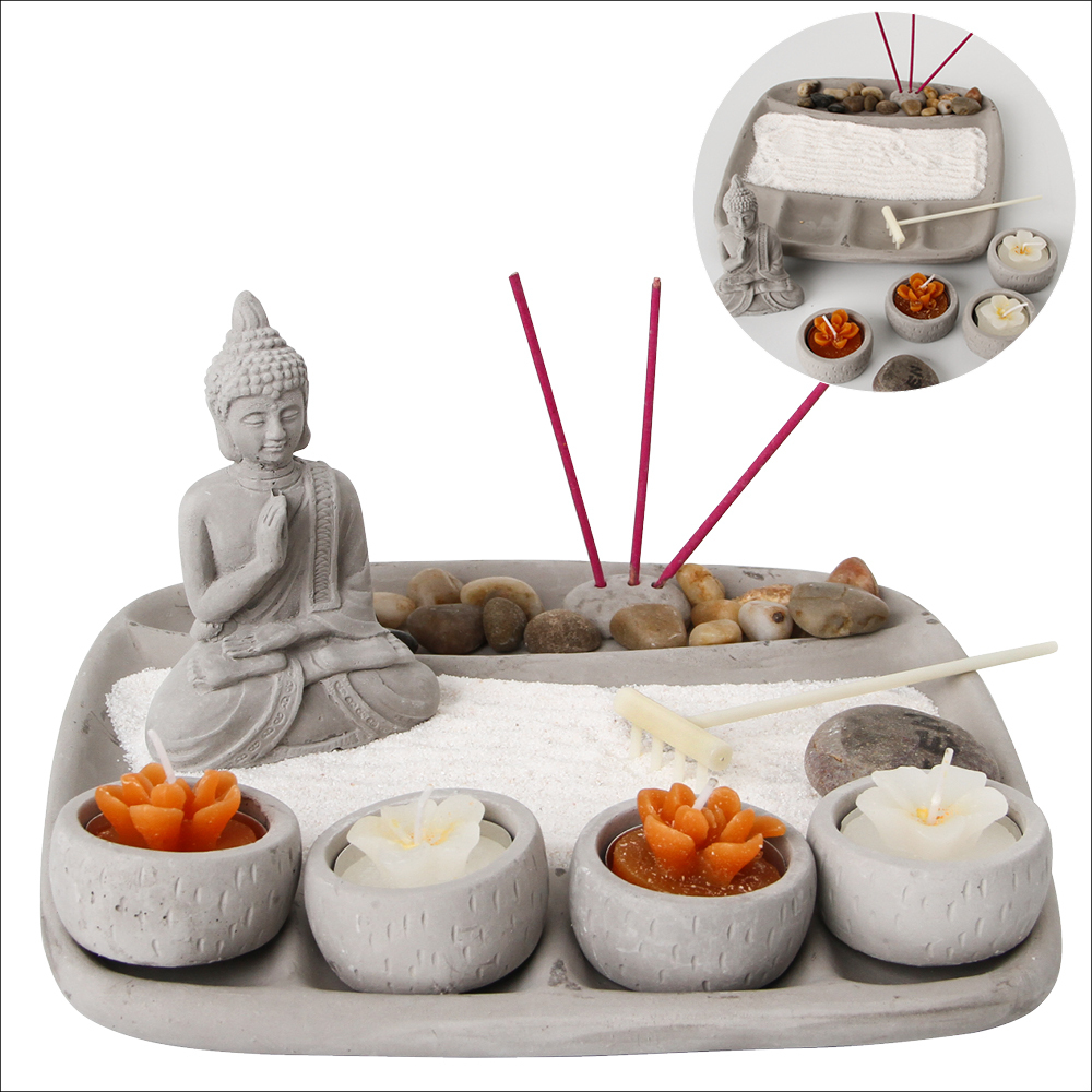 Zen Garten, Zement, grau, Format ca. 24 x 24 x 12 cm main product photo