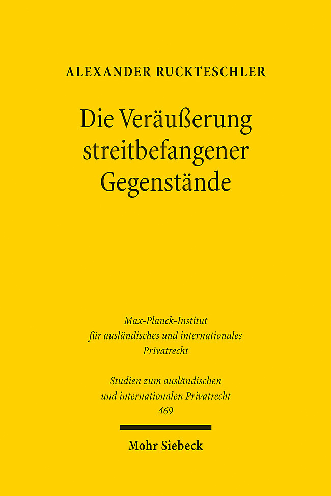 Die Veräußerung streitbefangener Gegenstände main product photo
