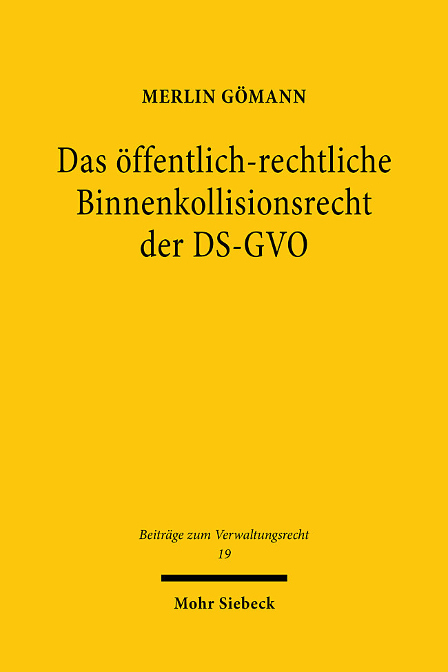 Das öffentlich-rechtliche Binnenkollisionsrecht der DS-GVO main product photo