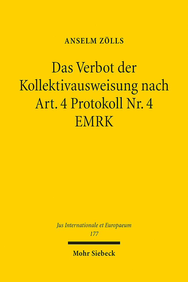 Das Verbot der Kollektivausweisung nach Art. 4 Protokoll Nr. 4 EMRK main product photo