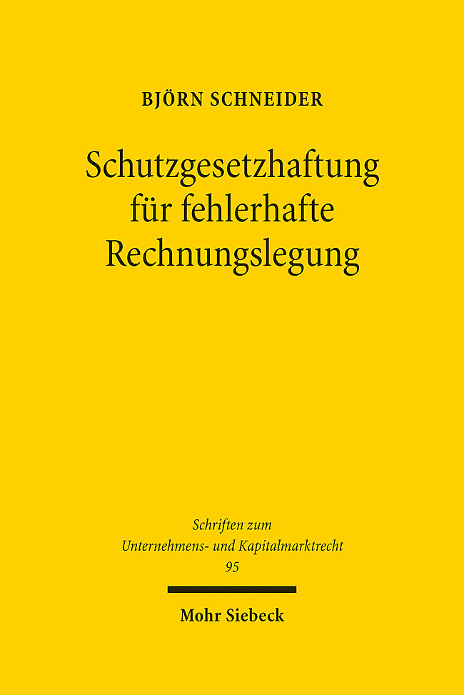 Schutzgesetzhaftung für fehlerhafte Rechnungslegung main product photo