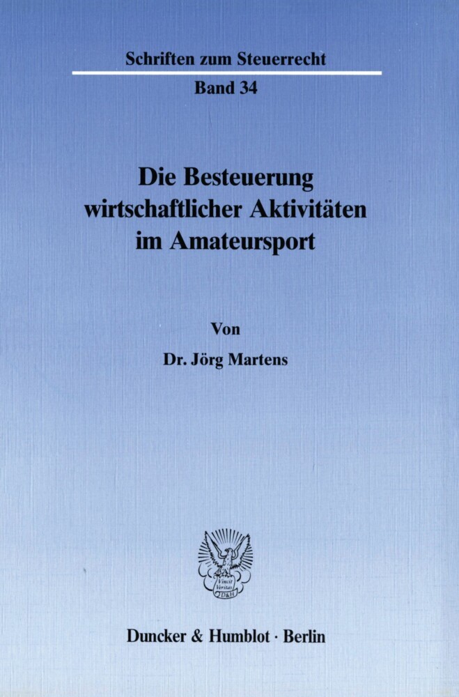 Die Besteuerung wirtschaftlicher Aktivitäten im Amateursport. main product photo