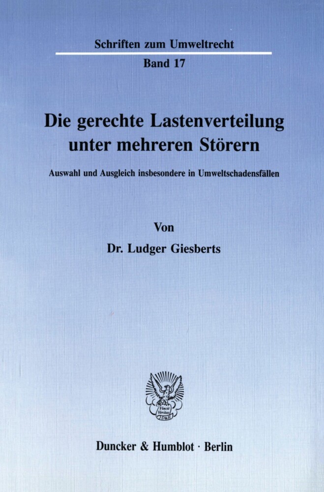 Die gerechte Lastenverteilung unter mehreren Störern. main product photo