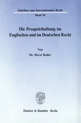 Die Prospekthaftung im Englischen und im Deutschen Recht.