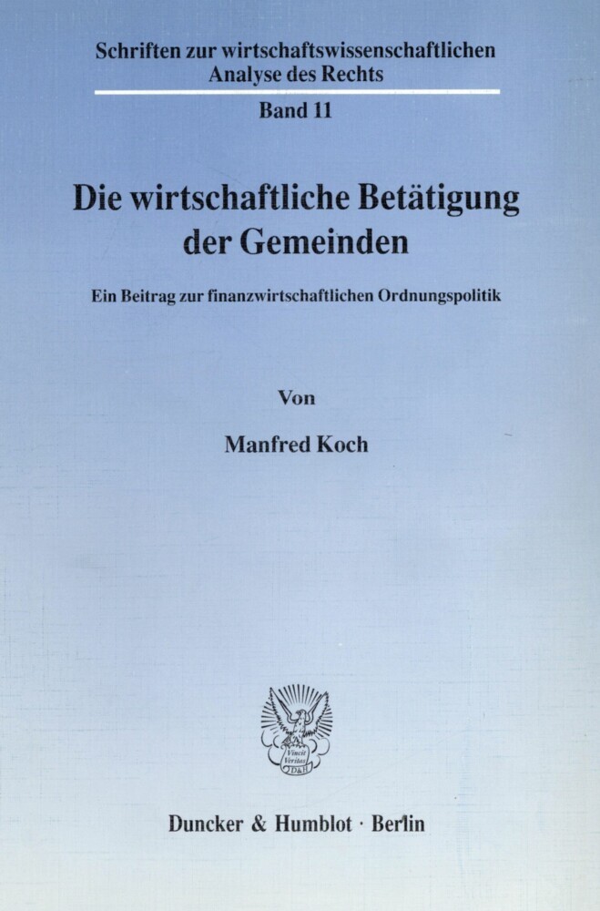 Die wirtschaftliche Betätigung der Gemeinden. main product photo