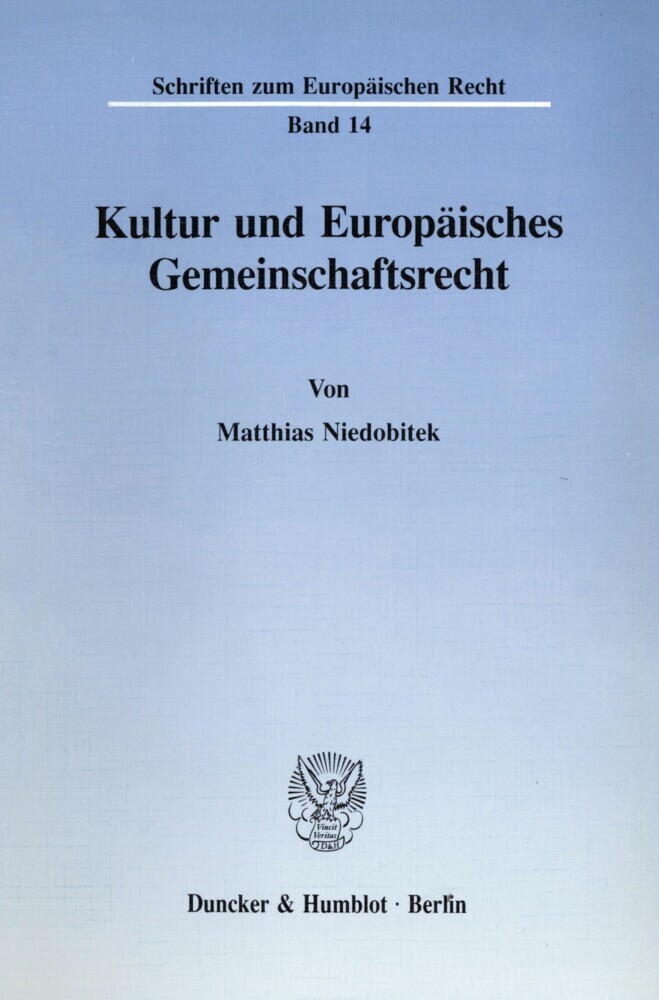 Kultur und Europäisches Gemeinschaftsrecht. main product photo