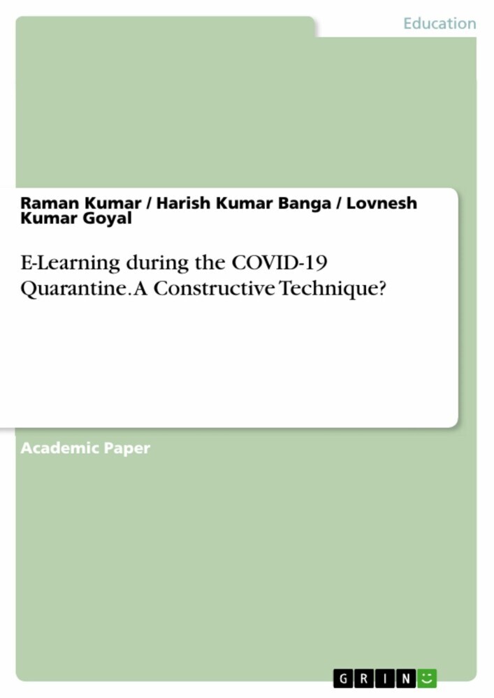 E-Learning during the COVID-19 Quarantine. A Constructive Technique? main product photo