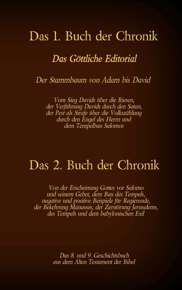 Das 8. und 9. Geschichtsbuch aus dem Alten Testament der Bibel main product photo