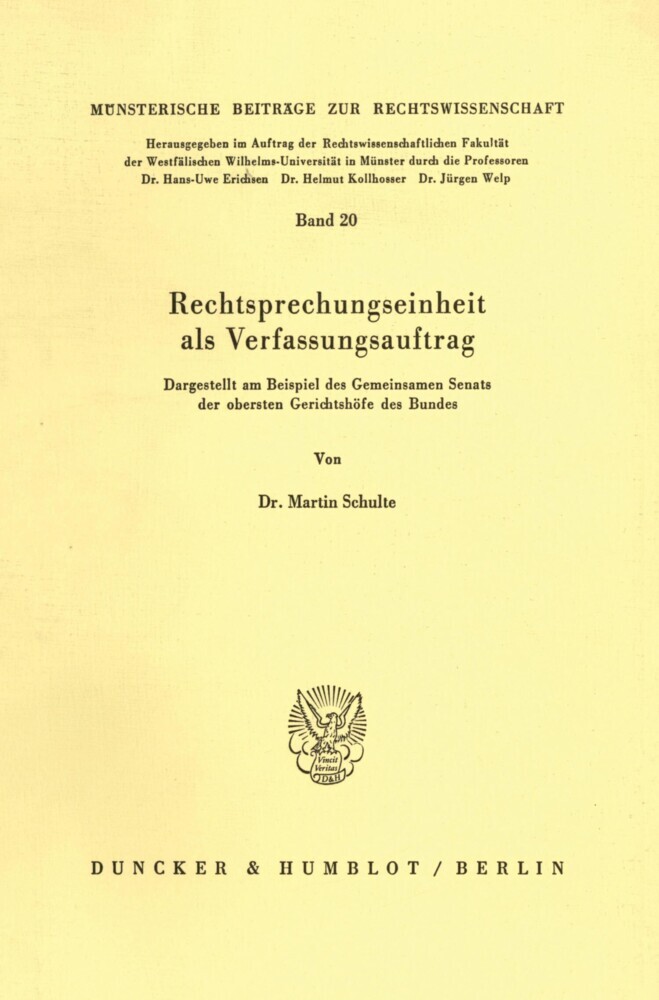 Rechtsprechungseinheit als Verfassungsauftrag. main product photo